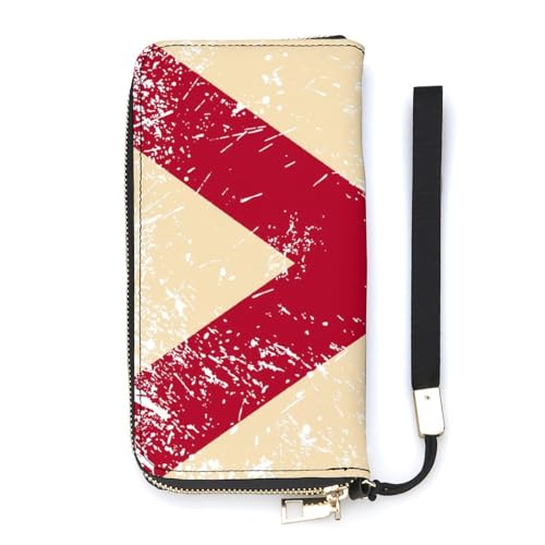 NLWQEKV Handgelenk-Geldbörse mit Alabama-Staatsflagge, Leder, langes Kartenfach, schmale Clutch-Handtasche für Damen von NLWQEKV