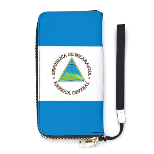 NLWQEKV Handgelenk-Geldbörse mit Nicaragua-Flagge, Leder, langes Kartenfach, schmale Clutch-Handtasche für Damen NLWQEKV Handgelenk-Geldbörse mit Nicaragua-Flagge, Leder, langes Kartenfach, schmale Clutch-Handtasche für Damen von NLWQEKV