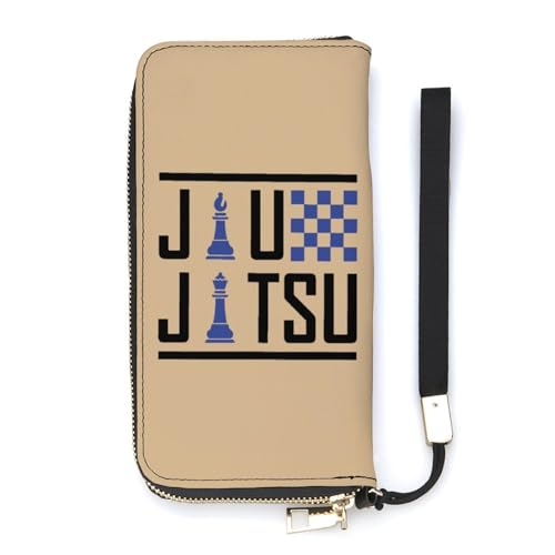 NLWQEKV Jiu-Jitsu-Schach-Armband-Geldbörse, Leder, Langer Kartenhalter, schmale Clutch-Handtasche für Damen von NLWQEKV