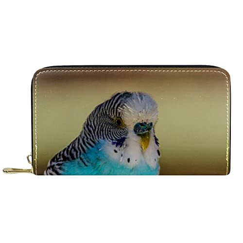 NLWQEKV Lange Geldbörse aus Leder mit Reißverschluss, Papageienmuster, personalisierbare Geldbörse von NLWQEKV