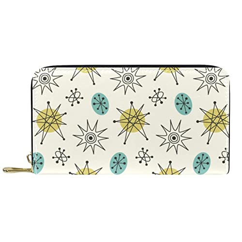 NLWQEKV Langes Portemonnaie aus Leder mit Reißverschluss und niedlichem, mehrfach personalisierbarem Portemonnaie von NLWQEKV