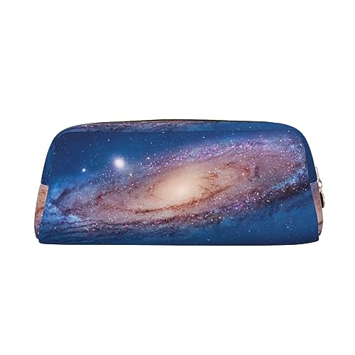 NLWQEKV Leder-Federmäppchen, Planet-Print, Federmäppchen, Federmäppchen, Leder-Bleistiftbeutel, Schreibwaren-Tasche, Organizer von NLWQEKV