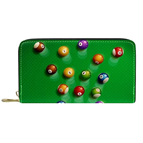 NLWQEKV Leder-Geldbörse für Herren, große Damen-Geldbörse für Karten, Billard, Münzfach mit Reißverschluss von NLWQEKV