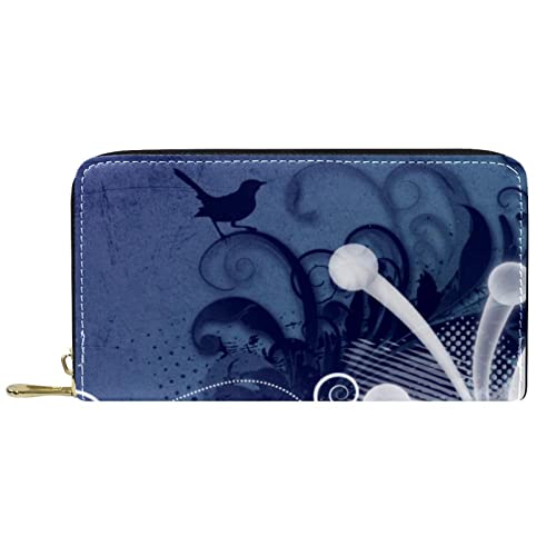 NLWQEKV Leder-Geldbörse für Herren, große Damen-Geldbörse für Karten, modern, abstrakt, Münzfach mit Reißverschluss von NLWQEKV