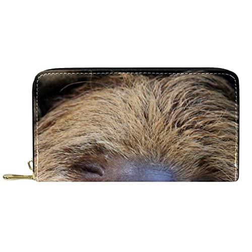NLWQEKV Leder-Geldbörse mit Reißverschluss, langes Portemonnaie mit Tiermotiv, personalisierbar von NLWQEKV
