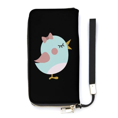 NLWQEKV Little Birdie Handgelenk-Geldbörse, Leder, langes Kartenfach, schmale Clutch-Handtasche für Damen von NLWQEKV