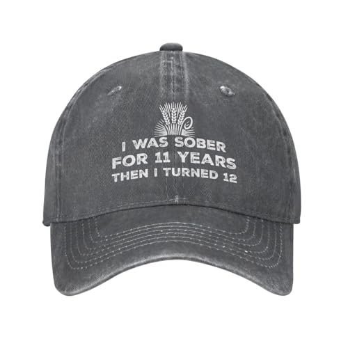 NLWQEKV Lustige Mütze „I was Sober for 11 Years Then I Turned 12“ für Frauen, Papamütze mit Designmütze von NLWQEKV