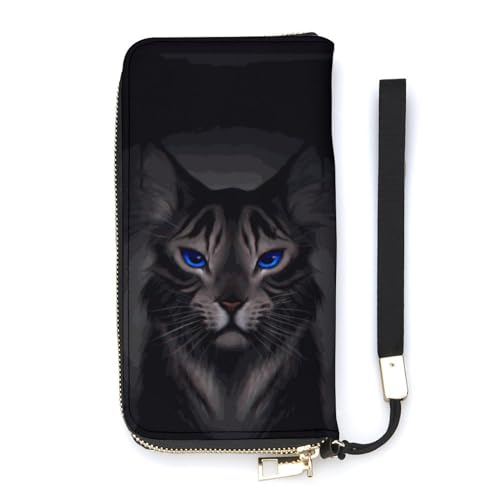 NLWQEKV Lynx Gaze Armband-Geldbörse aus Leder, langes Kartenfach, schmale Clutch-Handtasche für Damen von NLWQEKV