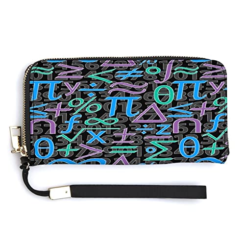 NLWQEKV Math Notes Unisex-Geldbörse aus Leder, großes Fassungsvermögen, Clutch, Handytasche, Geldbörse, Kreditkartenetui mit Handgelenkschlaufe von NLWQEKV