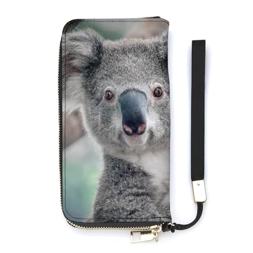 NLWQEKV Niedliche Koala-Handgelenk-Geldbörse aus Leder, langes Kartenfach, schmale Clutch-Handtasche für Damen von NLWQEKV