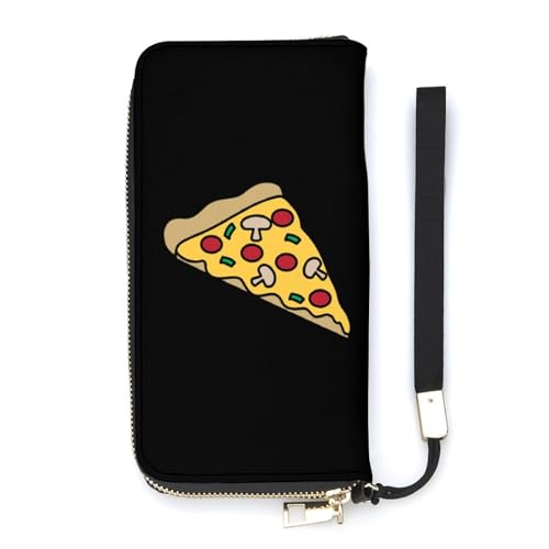 NLWQEKV Pizza-Handgelenk-Geldbörse, Leder, langes Kartenfach, schmale Clutch-Handtasche für Damen von NLWQEKV