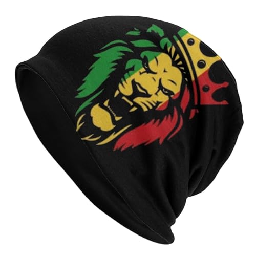 NLWQEKV Rasta Reggae Lions Erwachsene Strickmütze Beanie Mütze Winter Warme Totenkopfmütze für Männer Frauen NLWQEKV Rasta Reggae Lions Erwachsene Strickmütze Beanie Mütze Winter Warme Totenkopfmütze für Männer Frauen von NLWQEKV