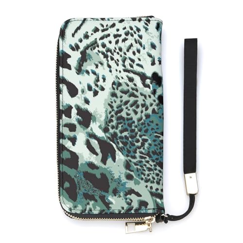 NLWQEKV Safari Skin Handgelenk-Geldbörse, Leder, langes Kartenfach, schmale Clutch-Handtasche für Damen von NLWQEKV