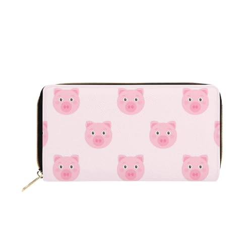 NLWQEKV Schweinerosa Geldbörse für Damen und Herren, Herren- und Damen-Geldbörse aus Leder für Handygeld, Kreditkarten, Schlüsselwechsel von NLWQEKV