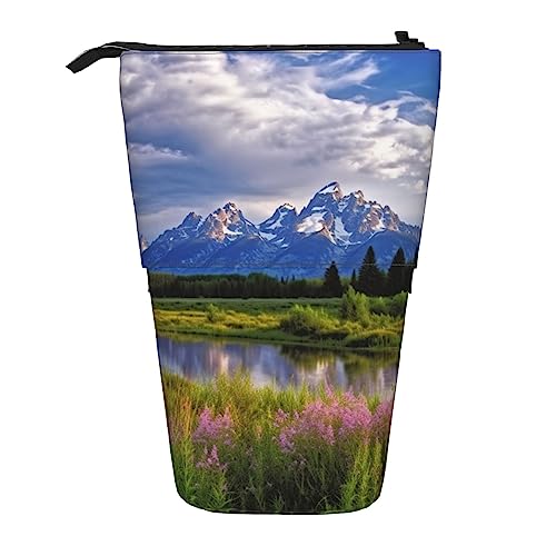 NLWQEKV Stehendes Federmäppchen, teleskopischer Stifthalter, Grand Teton National Park, Bedruckt, Schreibwarenetui, Make-up, Kosmetiktasche von NLWQEKV