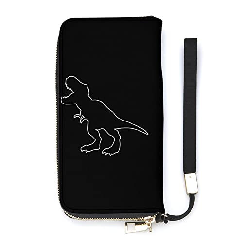 NLWQEKV T-Rex-Dinosaurier-Geldbörse aus Leder, großes Fassungsvermögen, Clutch, Handytasche, Geldbörse, Kreditkartenetui mit Handschlaufe für Männer und Frauen von NLWQEKV