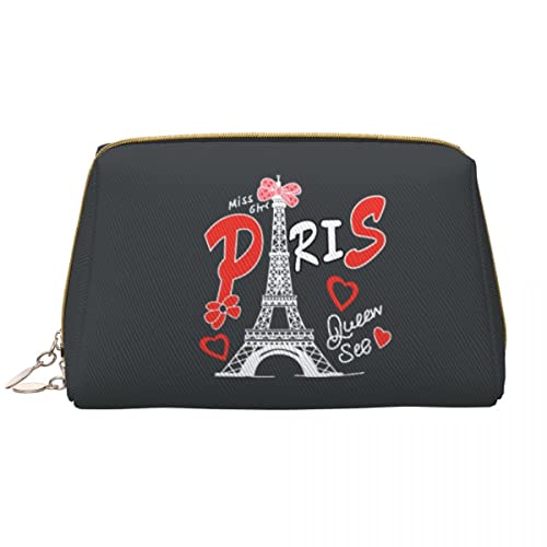 Paris Tower Große Leder-Make-up-Tasche, Kosmetiktasche mit Reißverschluss, Reise-Kosmetik-Organizer für Frauen und Mädchen von NLWQEKV