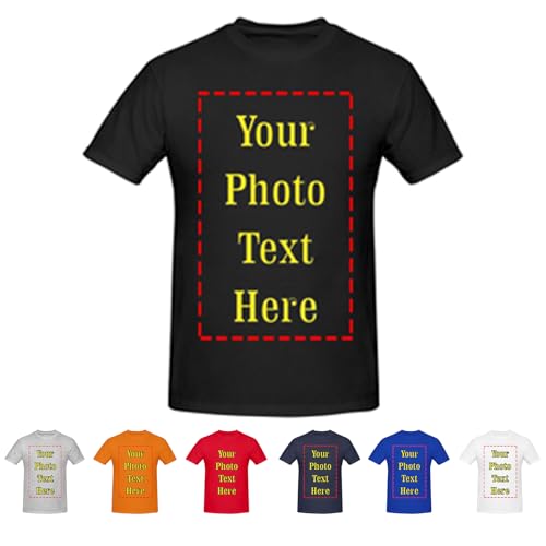Personalisiertes T-Shirt für Männer, personalisiertes Herren-T-Shirt mit Rundhalsausschnitt und kurzen Ärmeln, personalisierte Sommer-Top-T-Shirts aus Baumwolle, entwerfen Sie Ihr eigenes T-Shirt von NLWQEKV