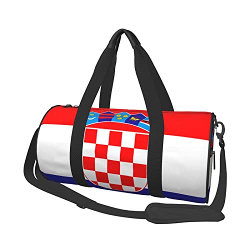 Reise-Seesack mit kroatischer Flagge, großer Sport- und Turnbeutel, multifunktionale Übernachtungstasche für Männer und Frauen von NLWQEKV