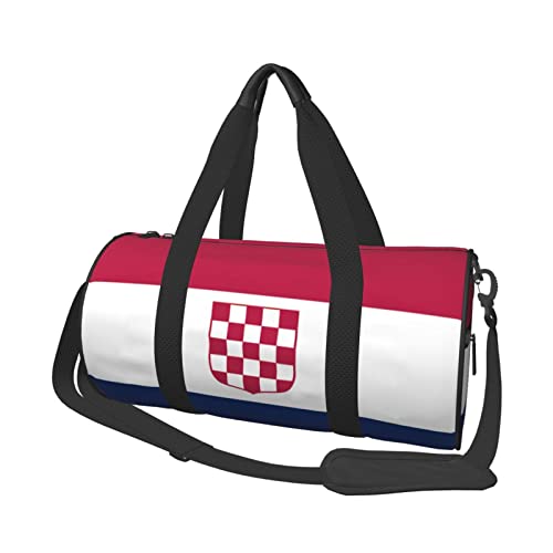 Reisetasche mit Kroatien-Flagge, große Sport-Sporttasche, multifunktionale Übernachtungstasche für Männer und Frauen von NLWQEKV