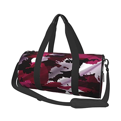 Rosa Camouflage-Muster, Reisetasche, große Sport-Sporttasche, multifunktionale Übernachtungstasche für Männer und Frauen von NLWQEKV