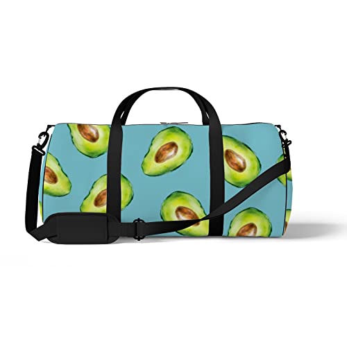 Sport- und Fitnessstudio-Reisetasche für Yoga, Tanzen, Übernachtungs-Weekend-Reisetasche, Aquarell-nahtloses Avocado-Motiv, Workout-Tragetasche für Damen und Herren von NLWQEKV