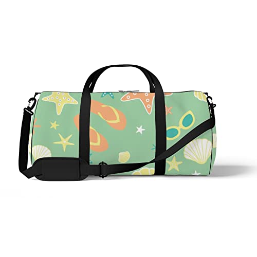 Sport- und Fitnessstudio-Reisetasche für Yoga, Tanzen, Übernachtungs-Weekend-Reisetasche, Cartoon-Sommerelemente, Workout-Tragetasche für Damen und Herren von NLWQEKV