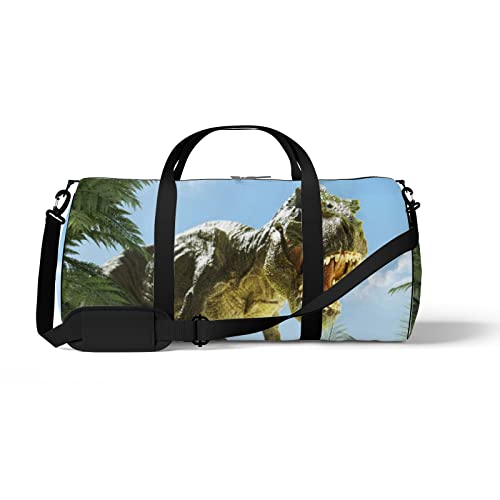 Sport- und Fitnessstudio-Reisetasche für Yoga, Tanzen, Übernachtungs-Weekend-Reisetasche, Dschungel-Dinosaurier, Workout-Handgepäck-Umhängetasche für Damen und Herren von NLWQEKV