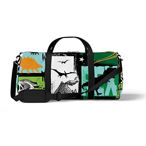 Sport- und Fitnessstudio-Reisetasche für Yoga, Tanzen, Übernachtungs-Weekend-Reisetasche, Primitives Dinosaurier-Muster, Workout-Handtasche zum Mitnehmen, Umhängetasche für Damen und Herren von NLWQEKV