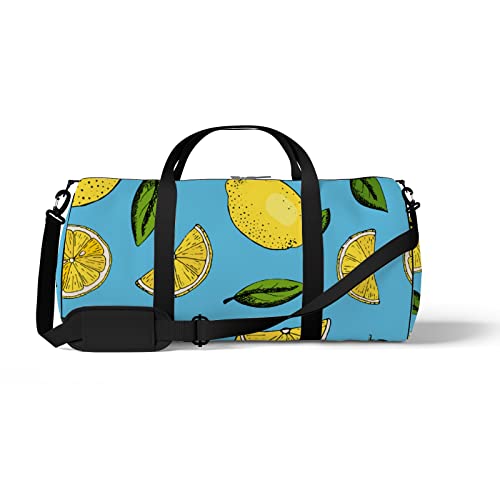Sport- und Fitnessstudio-Reisetasche für Yoga, Tanzen, Übernachtungs-Weekend-Reisetasche, Zitronenblätter-Blau, Workout-Handgepäck-Umhängetasche für Damen und Herren Sport- und Fitnessstudio-Reisetasche für Yoga, Tanzen, Übernachtungs-Weekend-Reisetasche, Zitronenblätter-Blau, Workout-Handgepäck-Umhängetasche für Damen und Herren von NLWQEKV