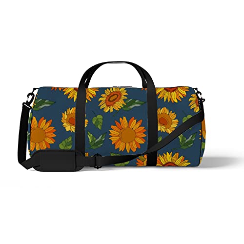 Sport- und Fitnessstudio-Reisetasche für Yoga, Tanzen, Wochenend-Reisetasche im Cartoon-Stil, Sonnenblumen-Motiv, Workout-Tragetasche für Damen und Herren von NLWQEKV