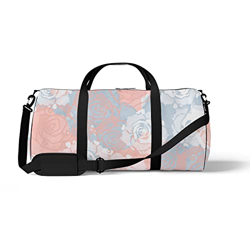 Sport- und Fitnessstudio-Reisetasche für Yoga, Tanzen, Wochenend-Reisetasche mit Aquarell-Rosenstruktur, Workout-Umhängetasche für Damen und Herren von NLWQEKV