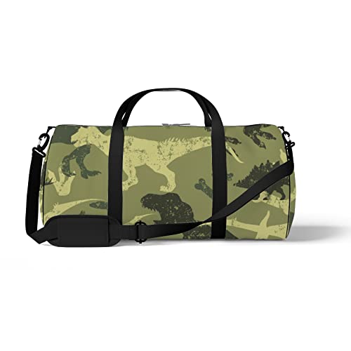 Sport- und Fitnessstudio-Reisetasche für Yoga, Tanzen, Wochenend-Reisetasche mit Camouflage-Dinosaurier-Muster, Workout-Umhängetasche für Damen und Herren von NLWQEKV