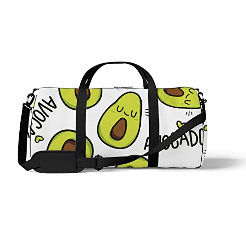 Sport- und Fitnessstudio-Reisetasche für Yoga, Tanzen, Wochenend-Reisetasche mit Illustration von Avocado, Workout-Umhängetasche für Damen und Herren von NLWQEKV