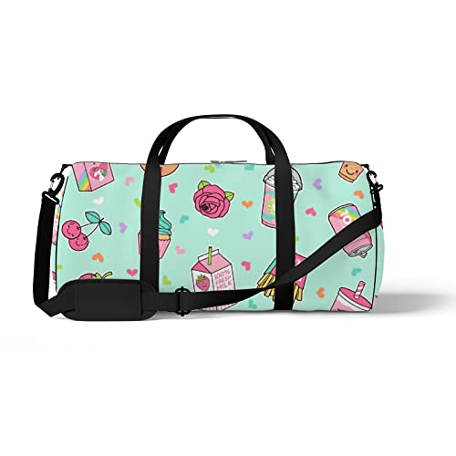 Sport- und Fitnessstudio-Reisetasche für Yoga, Tanzen, Wochenend-Reisetasche mit niedlichem Cartoon-Motiv, Workout-Tragetasche für Damen und Herren von NLWQEKV