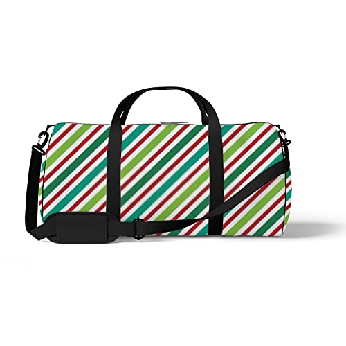 Sport- und Fitnessstudio-Reisetasche für Yoga, Tanzen, Wochenend-Reisetasche mit roten und grünen Streifen, Workout-Umhängetasche für Damen und Herren Sport- und Fitnessstudio-Reisetasche für Yoga, Tanzen, Wochenend-Reisetasche mit roten und grünen Streifen, Workout-Umhängetasche für Damen und Herren von NLWQEKV