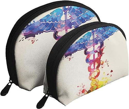 Stück Kosmetiktaschen, Aquarell-ArtNurse-Reise-Make-up-Tasche, Muschel-Kulturbeutel, Damen-Handtasche von NLWQEKV