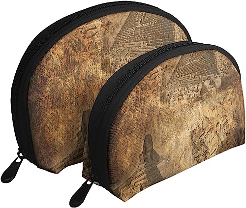 Stück Kosmetiktaschen, Vintage-Stil, ägyptische Pyramide, Reise-Make-up-Tasche, Muschel-Kulturbeutel, Damen-Handtasche Stück Kosmetiktaschen, Vintage-Stil, ägyptische Pyramide, Reise-Make-up-Tasche, Muschel-Kulturbeutel, Damen-Handtasche von NLWQEKV