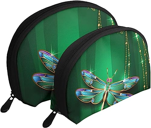 Stück Kosmetiktaschen Beauty Jewel Green Dragonfly Reise-Make-up-Tasche Shell Kulturbeutel Damen Handtasche von NLWQEKV