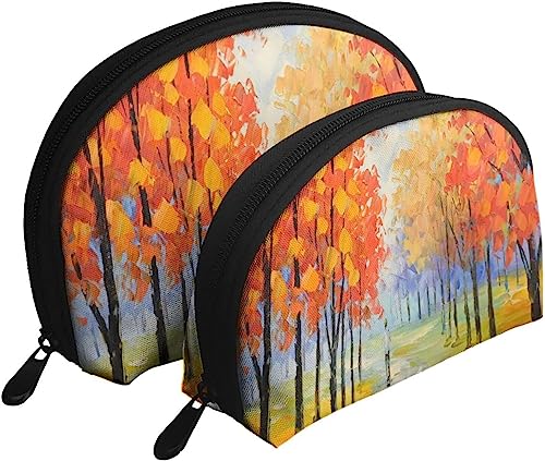 Stück Kosmetiktaschen Herbst Straße Herbst Reise Make-up Tasche Shell Kulturbeutel Damen Handtasche von NLWQEKV