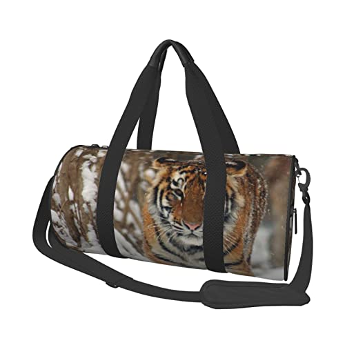 Tiger with Snow Reise-Seesack, große Sport-Sporttasche, multifunktionale Übernachtungstasche für Männer und Frauen Tiger with Snow Reise-Seesack, große Sport-Sporttasche, multifunktionale Übernachtungstasche für Männer und Frauen von NLWQEKV