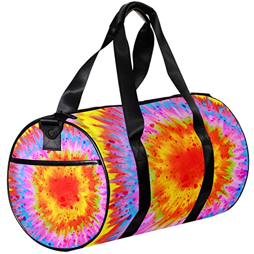 Turnbeutel, kleine Reisetasche, Sport-Einkaufstasche für Yoga, Batik-Regenbogen-Wirbel, Outdoor-Fitnesstasche, Tragetasche von NLWQEKV