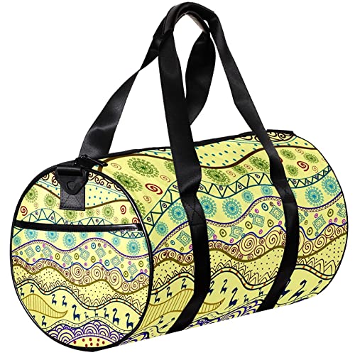 Turnbeutel, kleine Reisetasche, Sport-Einkaufstasche für Yoga, abstrakte Kunst, Boho, Outdoor-Fitnesstasche, Tragetasche von NLWQEKV