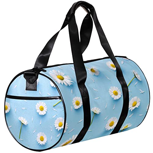 Turnbeutel, kleine Reisetasche, Sport-Einkaufstasche für Yoga, modernes Muster mit Gänseblümchen-Blumen, Outdoor-Fitnesstasche, Handgepäcktasche von NLWQEKV