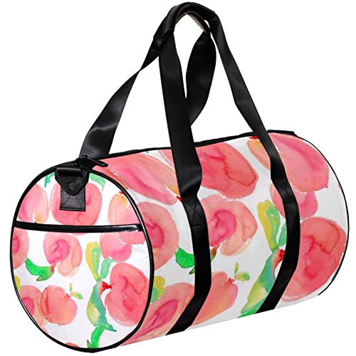 Turnbeutel, kleine Reisetasche, Sport-Einkaufstasche für Yoga, rosa Aquarell-Pfirsich, Outdoor-Fitnesstasche, Handgepäcktasche von NLWQEKV