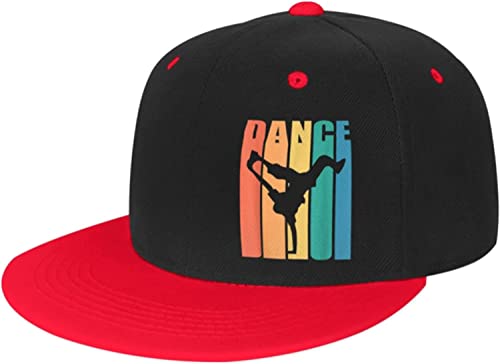 Vintage Hip Hop Breakdance Kind Baseball Caps Outdoor Freizeit Einstellbare Baseball Hip Hop Cap Rot von NLWQEKV