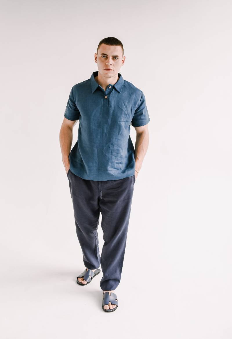 Entspannte Herrenhose, Naturleinenhose Für Männer, Loungehose, Sommeroutfit, Herren Biohose, Pyjamahose, Flachshose von NLcozyHome