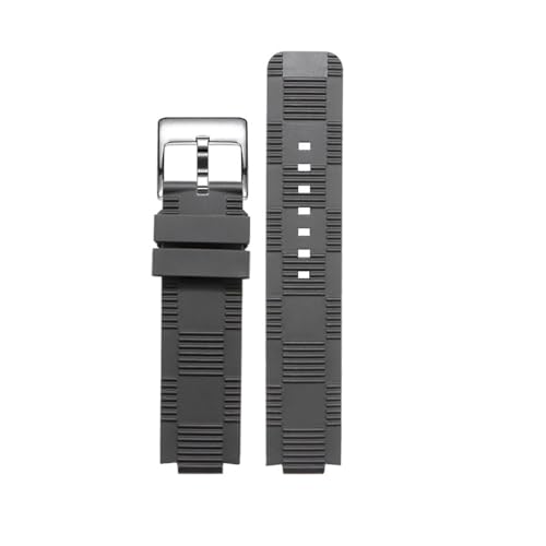 NMASDUYPU 21x12 (Schnittstelle) MM Silikonkautschukarmband for Herren-Quarzuhrenarmband Q114K0 Taucheruhrengürtel in Schwarz(Black silver) von NMASDUYPU
