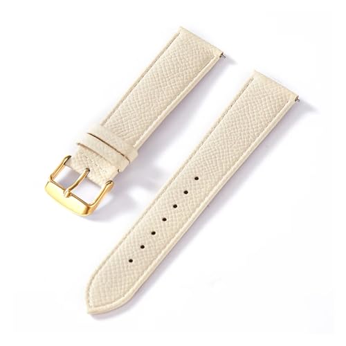 NMASDUYPU Bedrucktes Lederarmband Rindsleder Uhrenarmband Handarbeit Blau Gelb Braun Braun Herren Damen Uhrenarmband(Milkshak gold,18mm) von NMASDUYPU