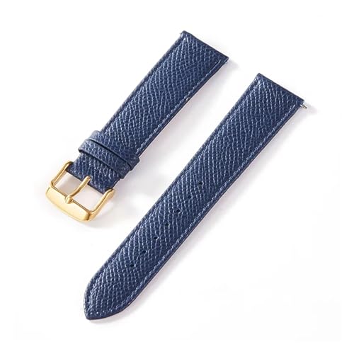 NMASDUYPU Bedrucktes Lederarmband Rindsleder Uhrenarmband Handarbeit Blau Gelb Braun Braun Herren Damen Uhrenarmband(Royal blue gold,21mm) von NMASDUYPU